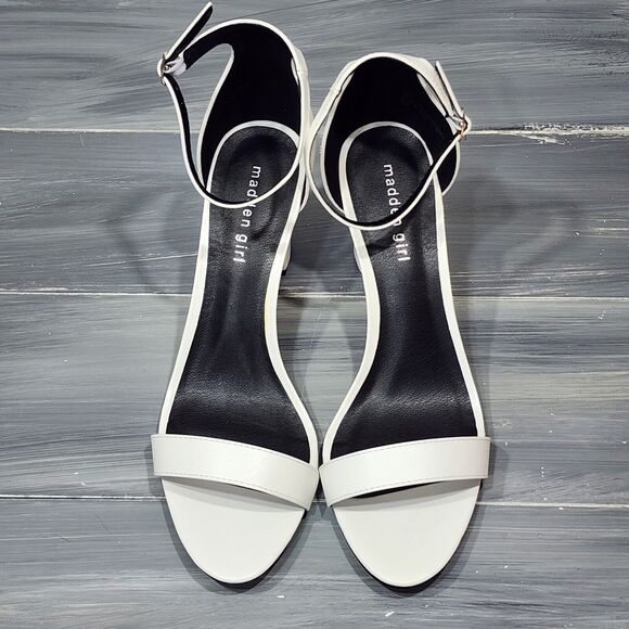 MADDEN GIRL Womens White‎ Beella Round Toe Block Heel Heeled Sandal 11 M - Picture 7 of 11